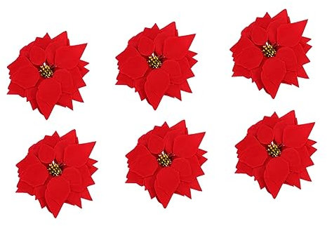 Garneck 50stücke Künstliche Weihnachtssterne Dekoration Blumenköpfe Für Weihnachtsbaum Weihnachtsbaumschmuck Fensterdekoration Tischarrangements Kunstblumen Für Festlichkeiten