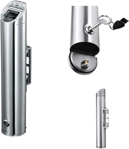 Wand-Aschenbecher, Metall-Aschenbecher, Edelstahl-Aschenbecher, Säule, 48 cm, 1,8 l, Aluminiumlegierung, Zylinder, für den Außenbereich, Wandmontage, Zigarettenaschenbecher für Zuhause, im Freien