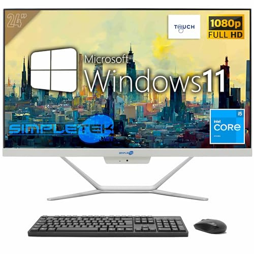 SIMPLETEK - PC All In One Touch | Intel Core i5 6° Gen | Windows 11 Pro | 32GB RAM SSD 2TB | Webcam 2K Integrata | Schermo Touchscreen | BT 5.2