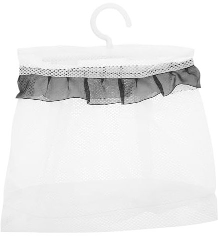 Alipis Hanging Mesh Storage Bag with Clothespin Organizer Sturdy Laundry Net Mesh Bag for Home Use with Black Trim for Kitchen and Bathroom Storage