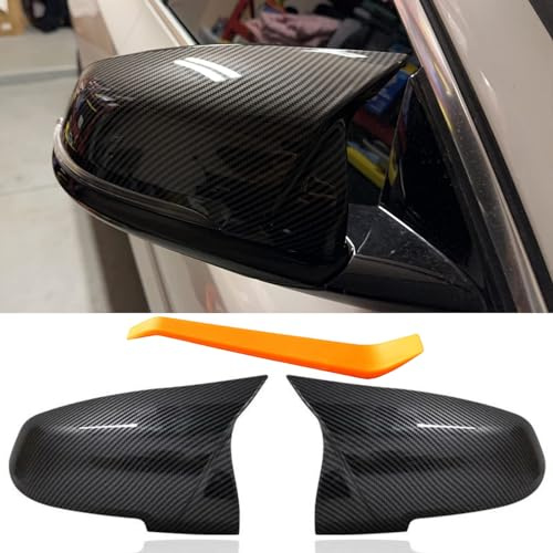 M Look Sport Spiegelkappen für 2014-2021 BMW X1 F48 Tuning Optik, BMW 2er MPV F46 218i F45 220i Zubehör Auto Außen Car Accessories - Spiegelkappe Links und Rechts, Carbon Schwarz
