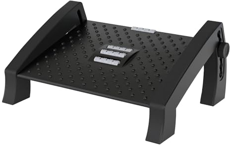 ACROPAQ Poggiapiedi - Poggiapiedi ergonomico con altezze regolabili e funzione di massaggio rilassante per il comfort in ufficio - AF005