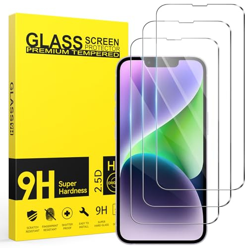 Niphabe 3 Pezzi Vetro Temperato per iPhone 16e / iPhone 13 / iPhone 14 / iPhone 13 Pro (6,1), Pellicola Protettiva Anti-Graffio, Anti-Impronte, Senza Bolle, Durezza 9H, HD Chiaro, Ultra Resistente
