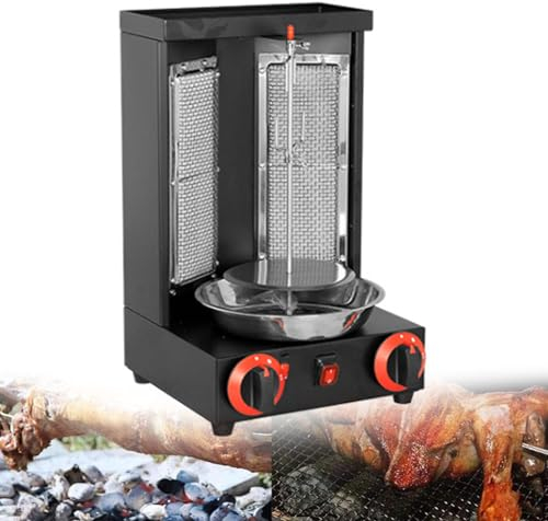 ZXSYYDS Horno Asador Giratorio De 360 ​​°, Máquina Vertical para Parrilla Doner Kebab, Parrilla para Barbacoa, Horno Asador Vertical Profesional a Gas, Electrodomésticos De Acero Inoxidable,Black-A