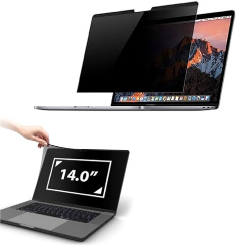 Laptop Magnetic Privacy Screen 14 Inch for Hp/Dell/Acer/Lenovo/ThinkPad/Asus Removable 16:9 Aspect Privacy Shield, Anti Blue Light Glare 14in Privaccy Filter