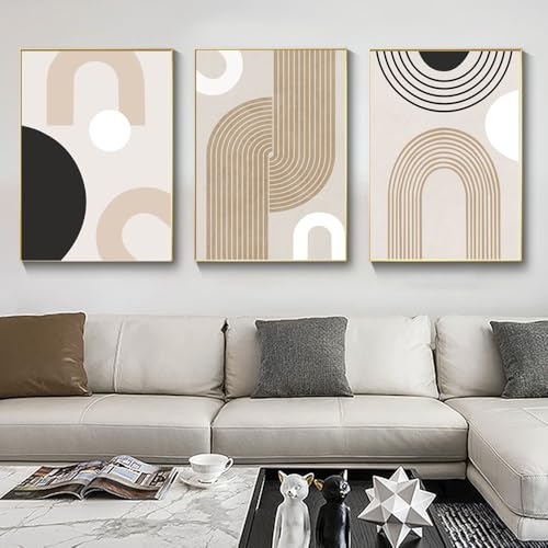 HEHGVCF Set di 3 stampe da parete moderne e astratte, semplicità, immagini su tela, per soggiorno, camera da letto, poster, 50 x 70 cm, senza cornice (geometrico, 60 x 90 cm)
