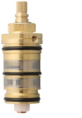 Thermostatic Mixing Valve,Brass Replacement Thermostat Cartridge,Full Copper Faucet Spool,Bath Mixer Faucet Shower Valve Repair Kit(B)
