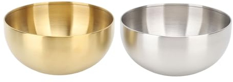 2 Pezzi Insalatiera Ciotola per Miscelazione in Acciaio Inossidabile Ciotola Rotonda a Doppia Parete Isolante da 15 cm per Cucinare Cottura al Forno Preparazione Conservazione