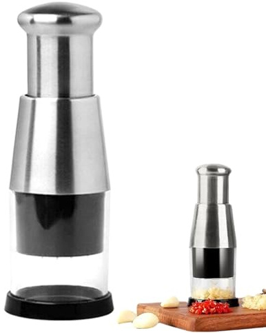 Dokeno Presse Ail Inox, Coupeoignon Multifonctionnel pour Couper L'ail, Ail Manuel Hachoir, Échalote Hacheuse Ail, Ail Haché Écrasé Hachoir, Hachoir À Oignon Portable, Presse-Ail de Cuisine