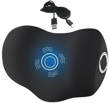 Mlllokfki Bilhuvudkudde, avslappningsnackstöd, resekudde, bekväm bilhuvud, ergonomisk kudde, bilhalskudde, bärbar massagekudde
