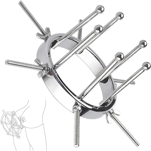 LoversToy Stainless Steel Hollow Anal Dilator, Adjustable Anal Expander 0.9 in to 4.13in, Vaginal Dilator Anal Stretcher Round Tips Extreme Huge Plug Spreader Anal Douche Enema, SM Sex Toys (6 Screws)