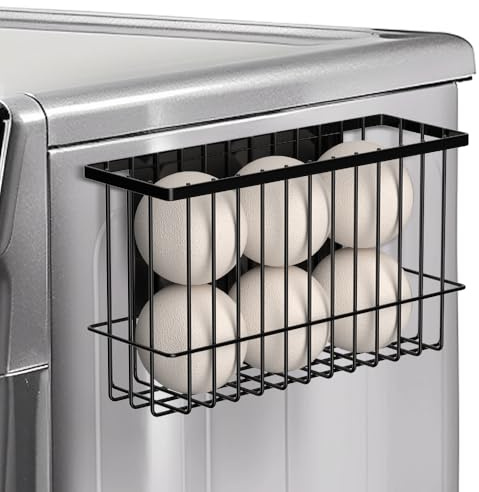 Moryimi Magnetic Dryer Ball Holder for Laundry Room Organization and Storage, Magnetic Lint Bin for Laundry Room, Iron Dryer Ball Container for Laundry Room Storage (No Balls, Black)