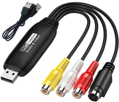 AsrMyjcx Carte de de vidéos AV vers USB 2.0, convertisseur Audio-vidéo, connecteur de Saisie, Carte de de vidéos USB pour conférence Internet, Femelle
