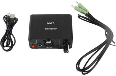Zenithaur -Mikrofonvorverstärker mit Phantomleistung, MIC -Booster mit hoher Verstärkung für Aufzeichnung, dynamische und kondensatorische Mikrofone, XLR -Ausgang, niedriges