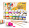 Pintura Textil Permanente,16 Colores X 20ml,Kit de Pintura para Tela,3 Pinceles,No Tóxico Pintura Textil para Pintar Ropa, Zapatillas, Camisetas, Vaqueros y cualquier Tejido