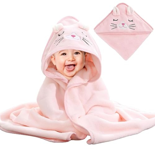 YTPAFK Baby-Badetuch mit Kapuze, Baby-Handtücher für Neugeborene, Mädchen, saugfähiges Baby-Kapuzenhandtuch für Neugeborene, ultraweich, niedliches Tier-Design, Baby für Neugeborene, Jungen und