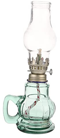 ERINGOGO Vintage Petroleumlampe Aus Glas Mit Winddichtem Lampenschirm Retro Kerosinlampe Für Zuhause Und Notfallbeleuchtung