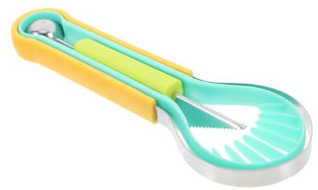 Abaodam Affetta Anguria Doppia Testa Scavino Per Melone e Cucchiaio Per Frutta in Acciaio Inox Utensile Per Tagliare e Intagliare Frutta e Preparazione Di Cubetti Di Anguria