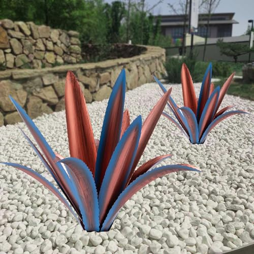HYDMLSL Escultura rústica de tequila grande, plantas de agave de metal rústico para patio al aire libre, jardín, plantas mexicanas, agave
