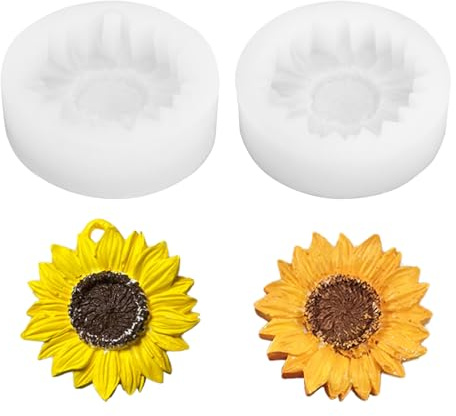2 stampi per candele a forma di girasole, in silicone 3D, per realizzare candele, fai da te per la decorazione della casa