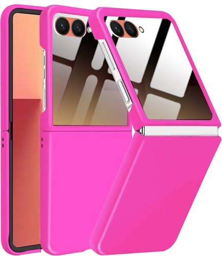 for Samsung Galaxy Z Flip 7 Privacy Case,Samsung Flip 7 Phone Case Built-in Anti Spy Screen Protector,Hard PC Ultra-Thin Full Body Cover Shockproof Protective Cases for Galaxy Z Flip7 5G,Hot Pink