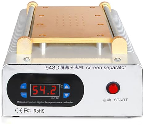 Séparateur LCD - Séparateur d'écran de téléphone portable avec contrôle de la température, plaque chauffante de 18 x 8 cm pour réparation de smartphones et tablettes