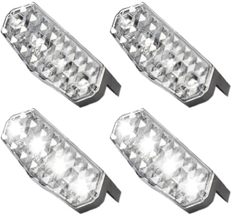 Ahuuen Lampe Stroboscopique, Feux D'Avertissement Sans Fil Pour Voiture, 4 Pièces Dispositifs D'alarme Automobile À Haute Luminosité Pour Panneaux Chantiers Et