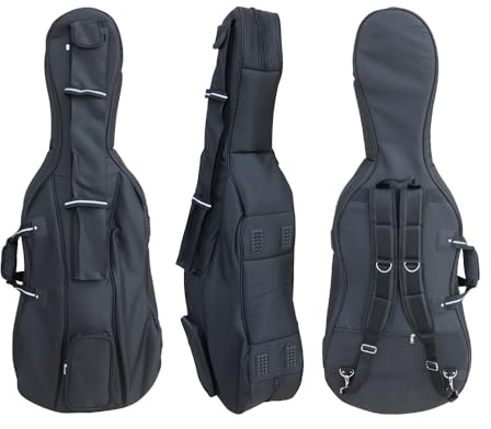 Conboxus 4/4 Cello-Tasche für klassische elektrische Celli, strapazierfähig, wasserdicht, mit Rucksackgurten, hochdichte Schaumstoffpolsterung, Veloursfutter, Bogen, Kolophoniumtaschen