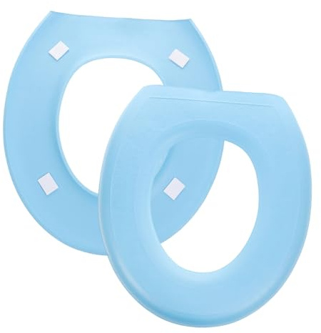 Toyvian 2 Piezas Cojines de Asiento para WC EVA Suaves y Gruesos de Acolchados Lavables y Portátiles Almohadillas para Inodoro Cómodas y Fáciles de Instalar para Uso Familiar