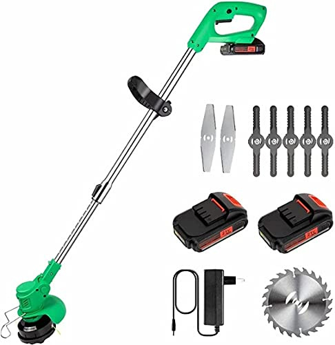 YXYLJOZ Lithium Battery Cordless Push-Type Lawn Mower with Rotary Weeder,Portable Household Small Lawn Mower with Brushless Electric Weeder Function