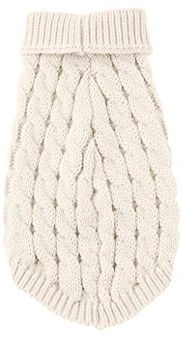 Hundepullover Kleine Hunde Katzen, Wärme Dackel Hundepulli Strick Pullover Winter Warm Dog Clothes Strickmantel Strickpullover Welpenkleidung Kleidung Französische Chihuahua (White, M)