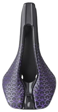 Mountainbike-Sattel, hohl, atmungsaktiv, 145 mm, MTB-Fahrradsattel, Rennradsattel, komfortabel, leicht, Fahrradteile(Purple)