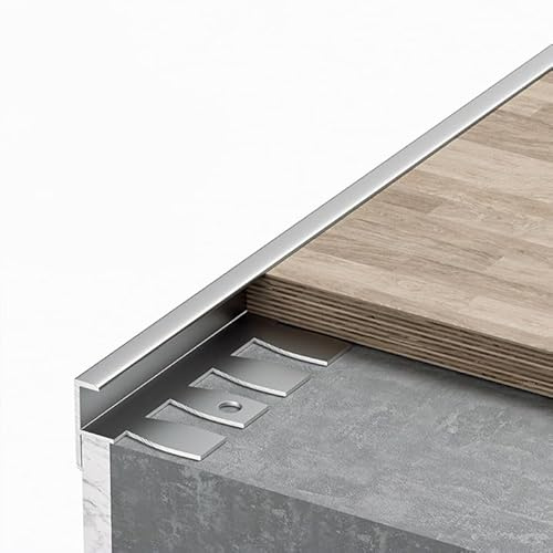 Coayuou Baguette Finition Plan De Travail Cuisine 90cm* 3 Pièces Coin Anti Poussiere Marche Escalier Aluminium Flexible Profil Angle en F Améliorez La Sécurité De Votre Escalier(Silver,15.2mm)