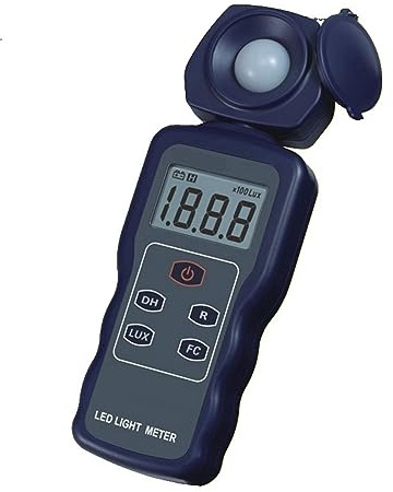 Belichtungsmesser, Professionelles LED-Lichtmessgerät, 0,1 Lux-200000 Lux,01 FC-20000 FC, LCD-LED-Licht, Digitales Lux-Messgerät, Filterlinse + Rotierende Sonde, Luxmeter