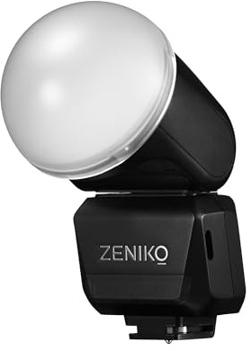 ZENIKO RF12M Mini On-Camera Flash - GN12 Manual Flash with Rotatable Head | Universal Single-Contact Mount, Built-in Diffuser, Compact Flash for DSLR & Mirrorless Cameras