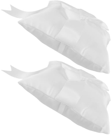 HEMOTON 2 Pièces Coussin pour Alliance Mariage Blanc Nœud Élégant, Support Stable et Léger pour Porte-alliances de Cérémonie Intérieure et Anniversaire