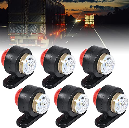 AVCXEC 6 Pièces Feux de Gabarit LED, 12V /24V Feux de Position Latéraux, Feux de Position led Latéraux Remorque, Étanche LED Feux de Côté, Feux Latéraux pour Remorque, Camionnette, Bus, SUV, Caravane