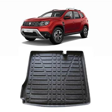 LAS Boot Liner for DACIA DUSTER MK2 2018 ONWARDS Recyclable Plastic (PE) Tailored Fit Car Floor Mat Protector Guard Tray Black Custom Fitted Accessory Dog Friendly Waterproof with Raised Edges