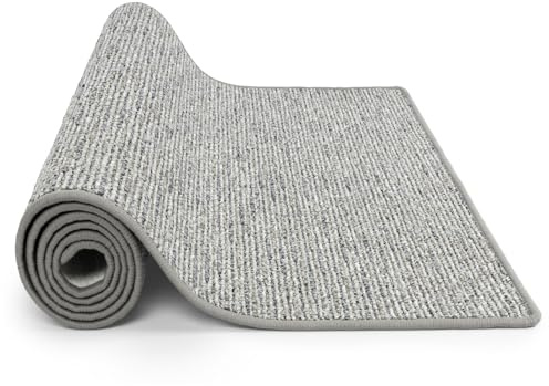 KARAT Teppich Läufer Geneva - Teppichläufer auf Maß - Meterware - Flurteppich - Küchenläufer - Teppich für Küche, Flur & Wohnzimmer (80 x 300 cm, Silbergrau)