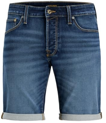 JACK & JONES Pantalones Vaqueros Cortos para Hombre, Corte Regular, Azul Denim., XL