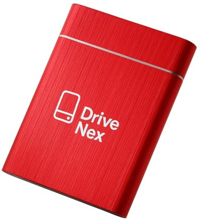 DriveNex | Disque Dur Externe | 2 Téraoctets | Stockage SSD | Stockage Externe | Stockage de Données | Disque Dur Externe (Rouge)