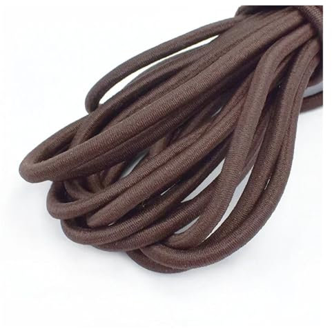 Genérico 5/10 metros de 5 mm cuerdas elásticas de goma redonda carpa kayak equipaje cable de babifa de diy de costura de proyectos al aire libre accesorios(DarkBrown,10METERS_5MM)