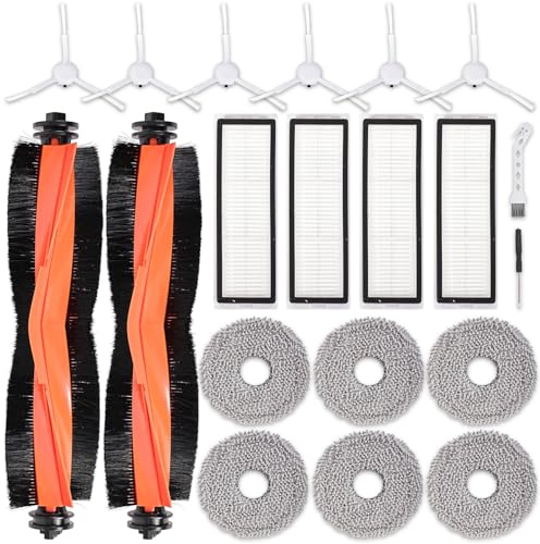 20 Pezzi Kit di Accessori per Xiaomi X20+, X10+ Aspirapolvere. Ricambio | Include 2 Spazzole Principali, 4 Filtri, 6 Panni Mocio, 6 Spazzole Laterali, 1 Cacciavite e 1 Spazzola Pulizia