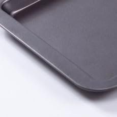 SYUTBOU 4 teglie da forno nera 33 x 23 x 2 cm, teglia rettangolare in acciaio al carbonio per cottura