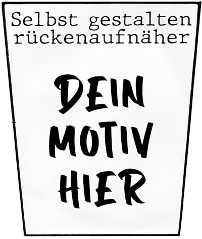 Groß Individuell Aufnäher 16.5cm bis 36cm | Personalisiert Jacke Rückenpatch mit Wunschmotiv, Bild, Logo | Selbst gestalten Rückenaufnäher für Kleidung | Custom Iron On Back Patch (32cm x 36cm Trapez)