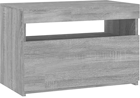 Eleganz Meuble TV avec lumières LED - Gris Sonoma - 60 x 35 x 40 cm - Matériau bois moderne pour le salon, compact et élégant - Idéal pour les petits espaces