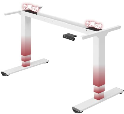 SANODESK Escritorio Elevable Eléctrico con 2 Motores, Mesa Regulable en Altura 60-125CM, Anti-Colisión,Carga 100KG, Standing Desk Ergonómico para Oficina, Teletrabajo y Gaming, Blanco