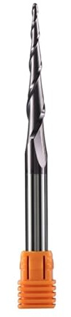 Konischer Kugelkopffräser, 3,175/4/6/8 mm, massives Wolframkarbid, 2-schneidige Spiral-CNC-Fräser, Holz-/Metallgravurfräser(R0.75-15-D3.1-TiAlN)