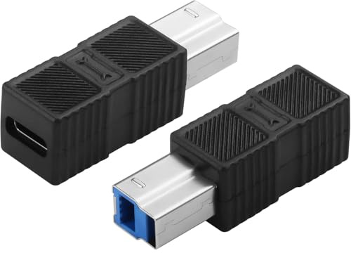 CERRXIAN Lot de 2 adaptateurs USB 3.0 type C femelle vers type B mâle 5 Gbit/s USB 3.0 C vers B pour imprimante, scanner, disque dur externe