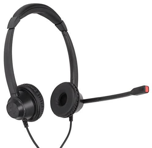 Cocoarm 2.5mm Jack Telephone Headset, Wired Microphone with Noise Cancelling, Comfortable Dual Earphone for Home Office and Call Centers